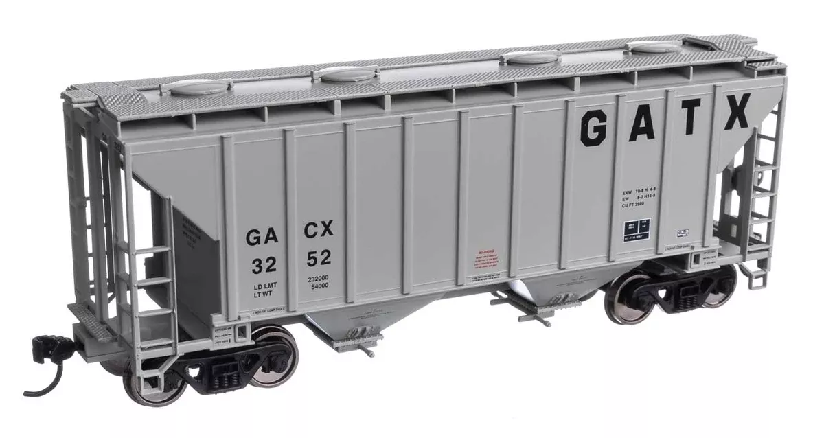 Walthers Mainline 910-7987 HO Scale 37' 2980 Cu-Ft 2-Bay Hopper GATX Corporation GACX 3252