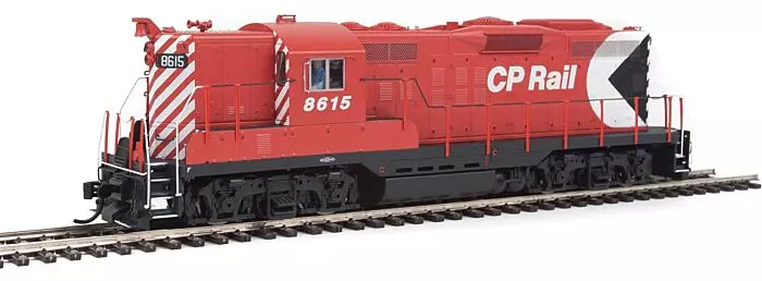 Walthers Proto 49701 HO Scale EMD GP9 Phase II High Short Hood - Standard DC -- Canadian Pacific CPR #8615 (Action Red, white; Black Multimark Logo)