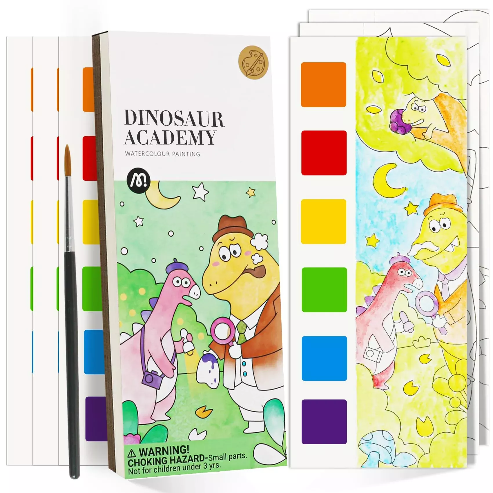 Watercolor Painting Coloring Books Arts & Crafts Kit, Pocket Watercolo