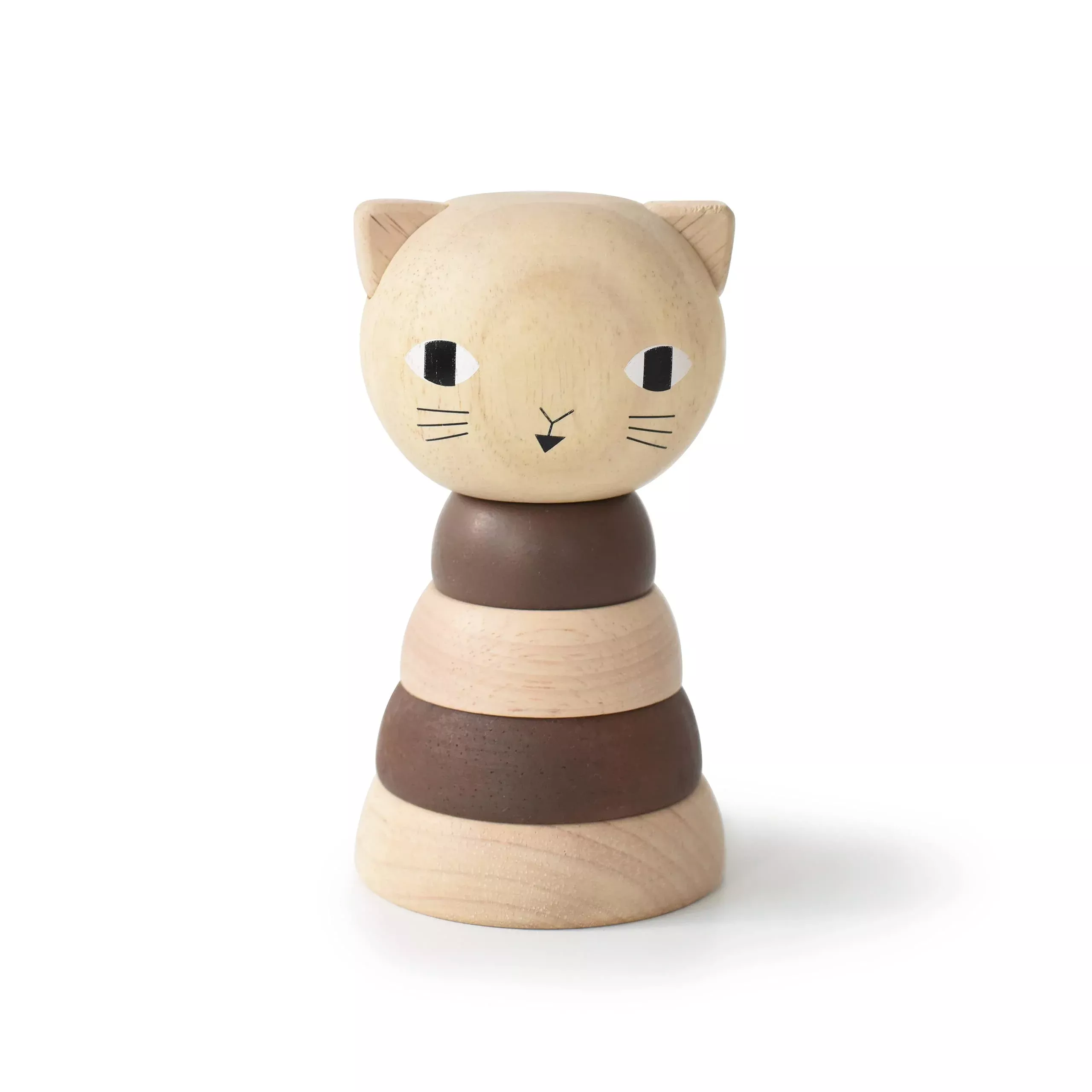 Wee Gallery Wood Stacker (Cat) Classic Learning Toy For Baby Developme
