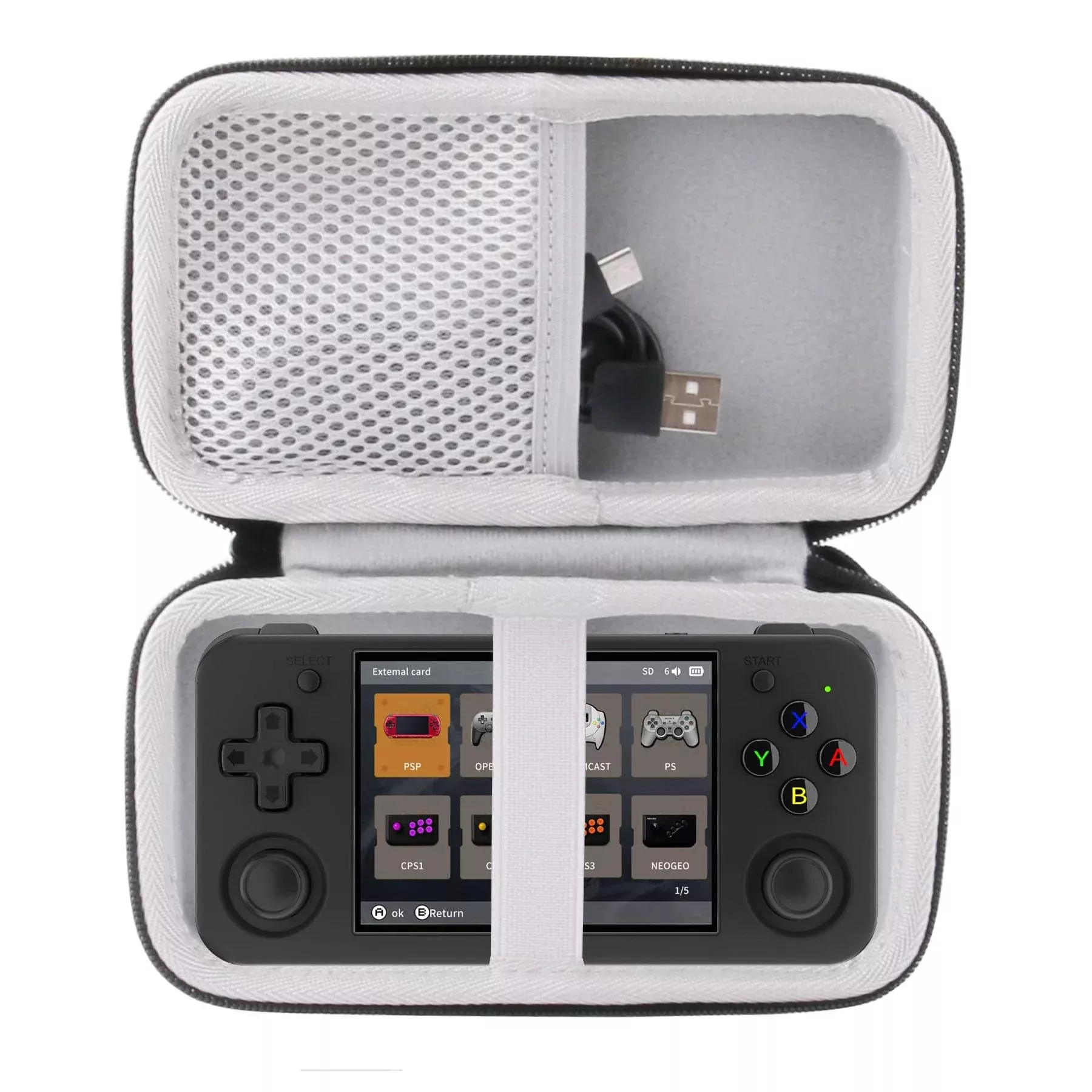 WERJIA Hard Carrying Case for RG35XX, RG351MP, Black,