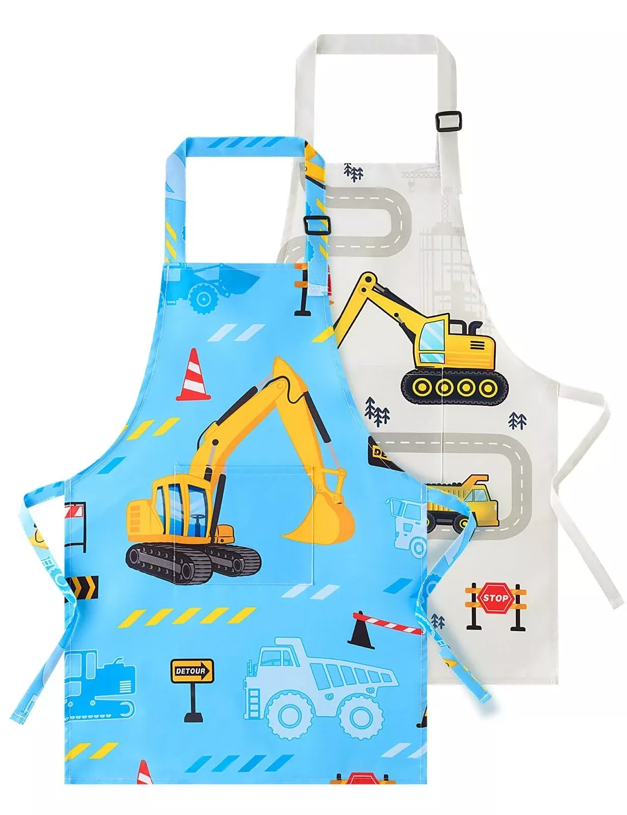 WERNNSAI Kids Aprons Set - Waterproof Toddler Chef Smocks for Boys, Si