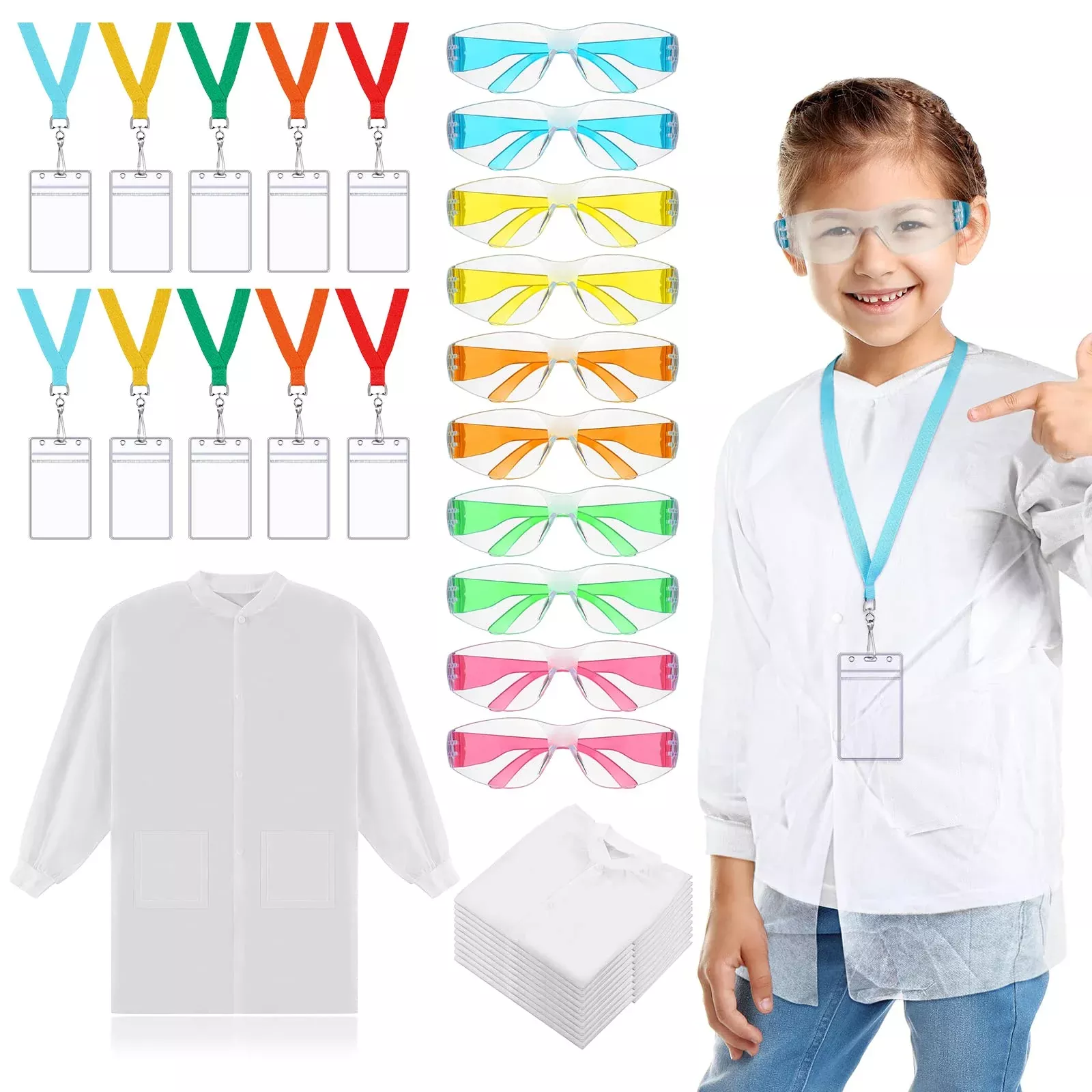 Wettarn 30 Pcs Science Party Kits For Kids Includes 10 Pcs Kids Safety