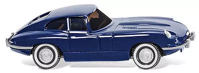 Wiking 80302 HO Scale 1961 Jaguar E Coupe - Assembled -- Blue