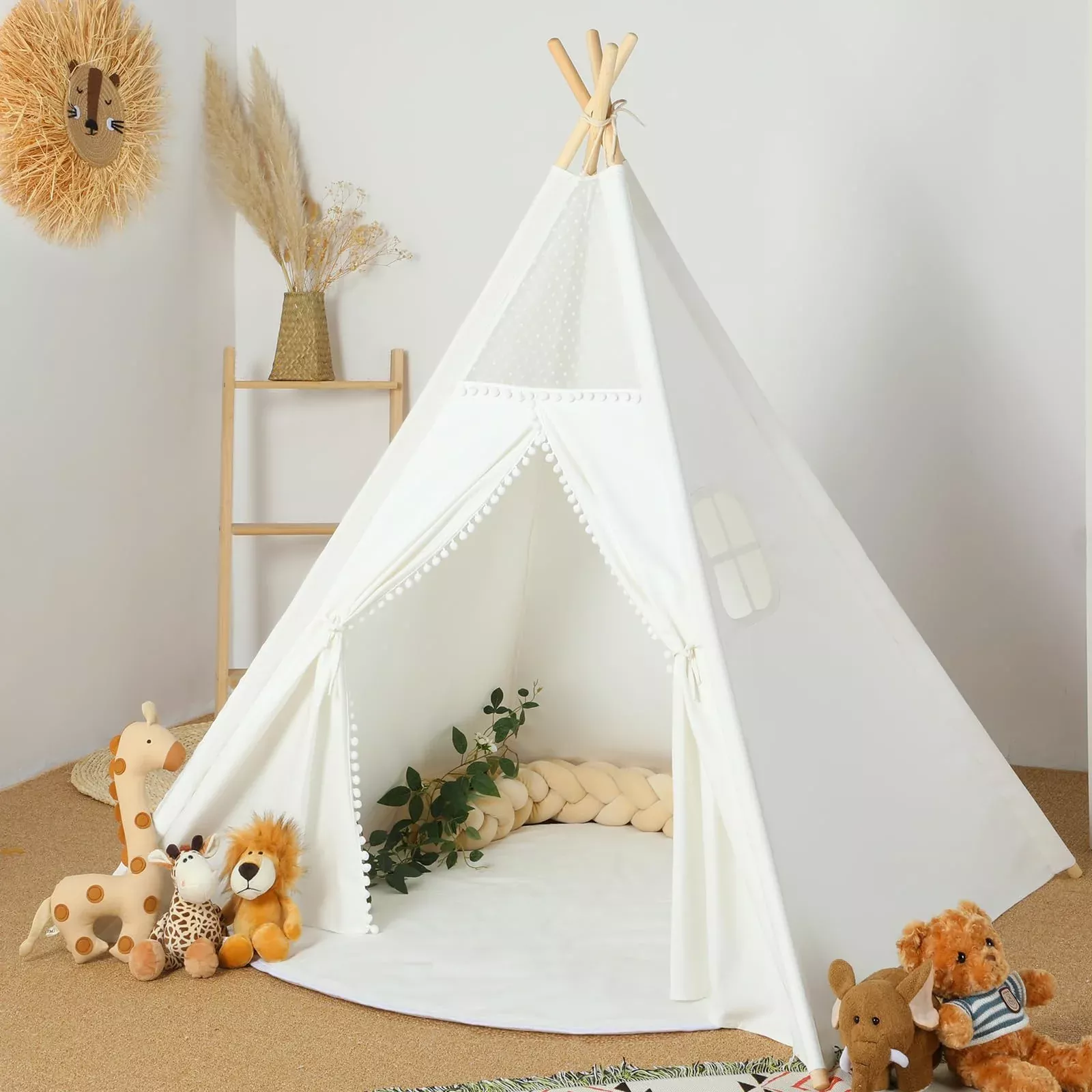Wilwolfer Kids Teepee Tent For Girls Or Boys With Carry Case, Foldable