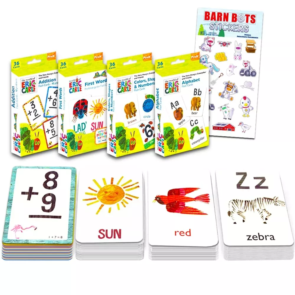 World Of Eric Carle Flash Cards Bundle ~ Abc, Numbers, Colors, Shapes,