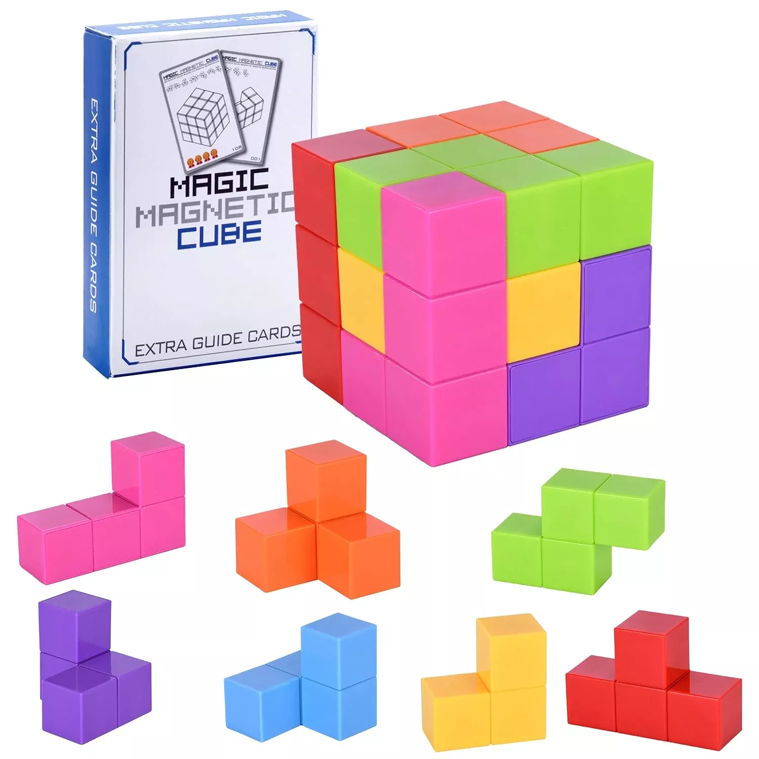 Worwoder Kids Magnetic Building Blocks Magic Magnetic 3D Puzzle Cubes,