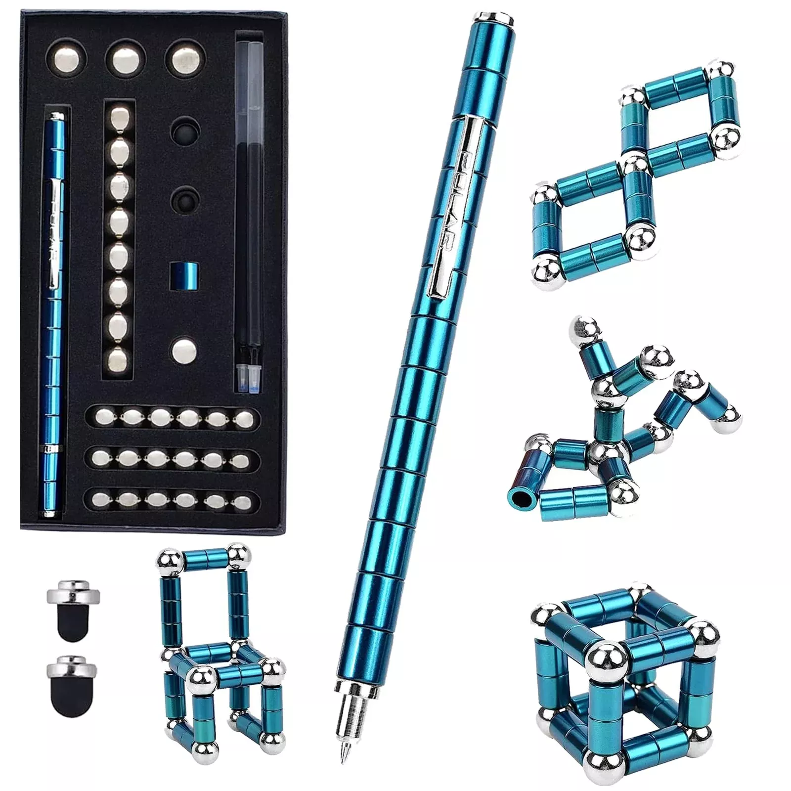 WQWQUU Fidget Pen Magnetic Decompression Toy Blue Large