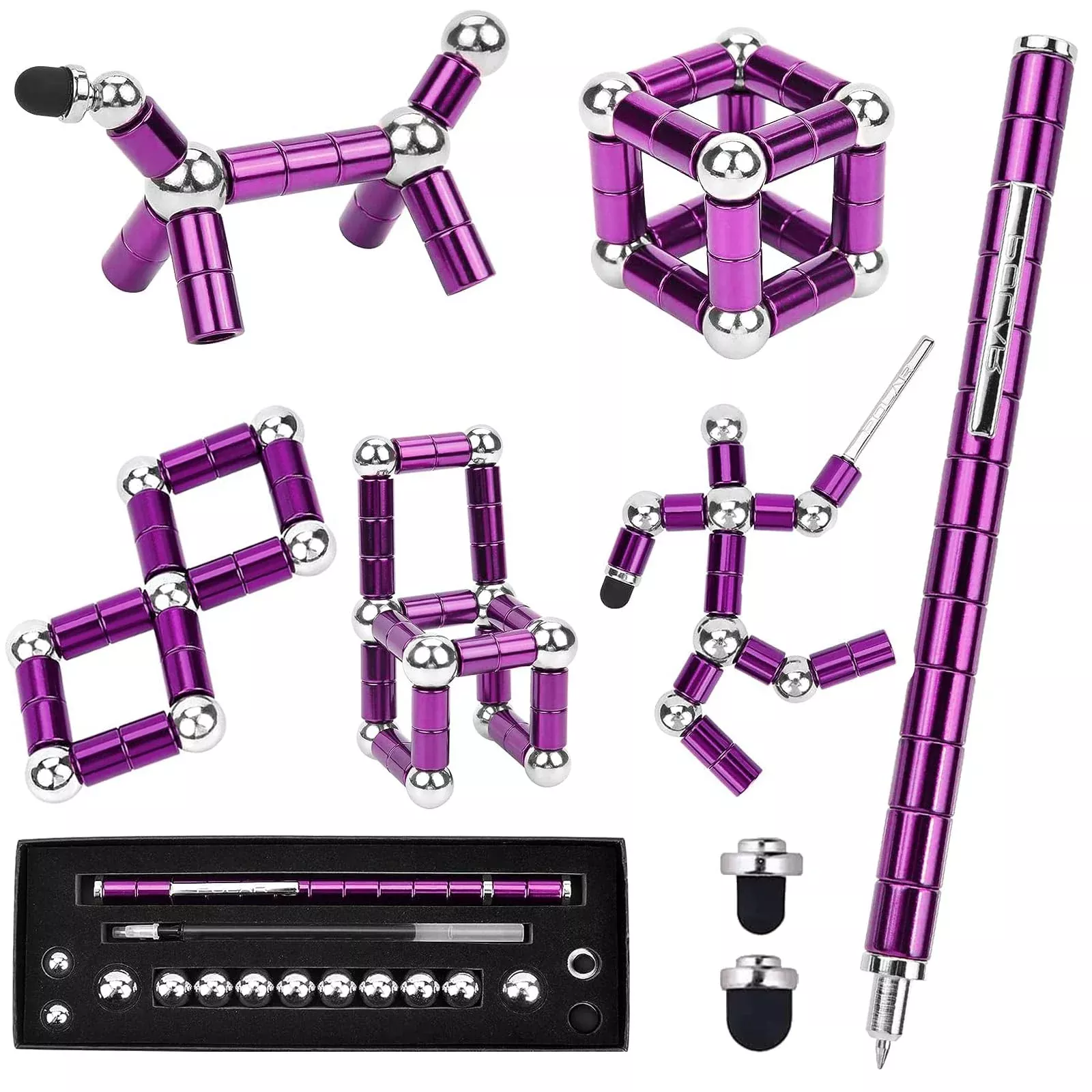 WQWQUU Fidget Pen Magnetic Decompression Toy Small Purple
