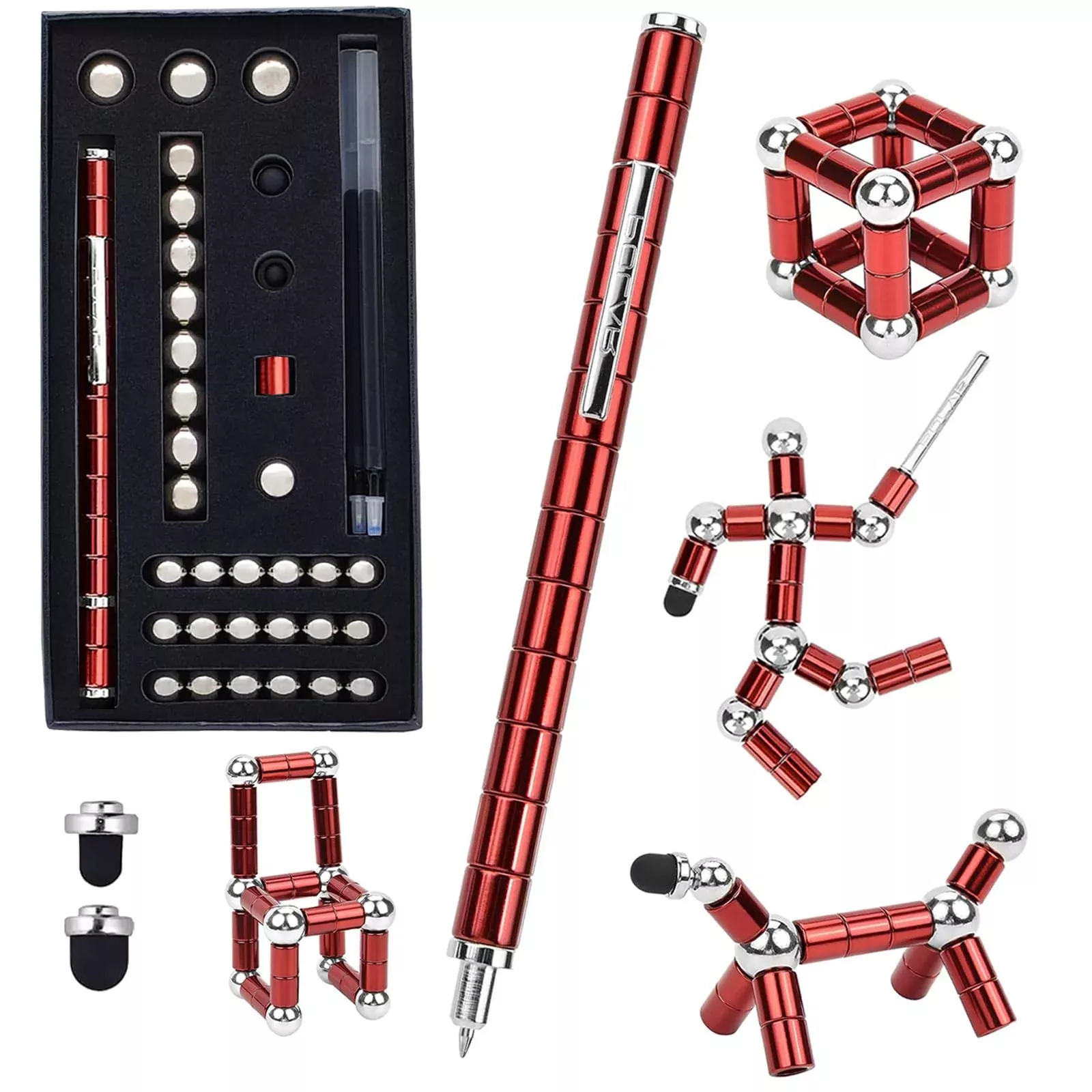 WQWQUU Fidget Pen Magnetic Toy Red Large Decompression Gift