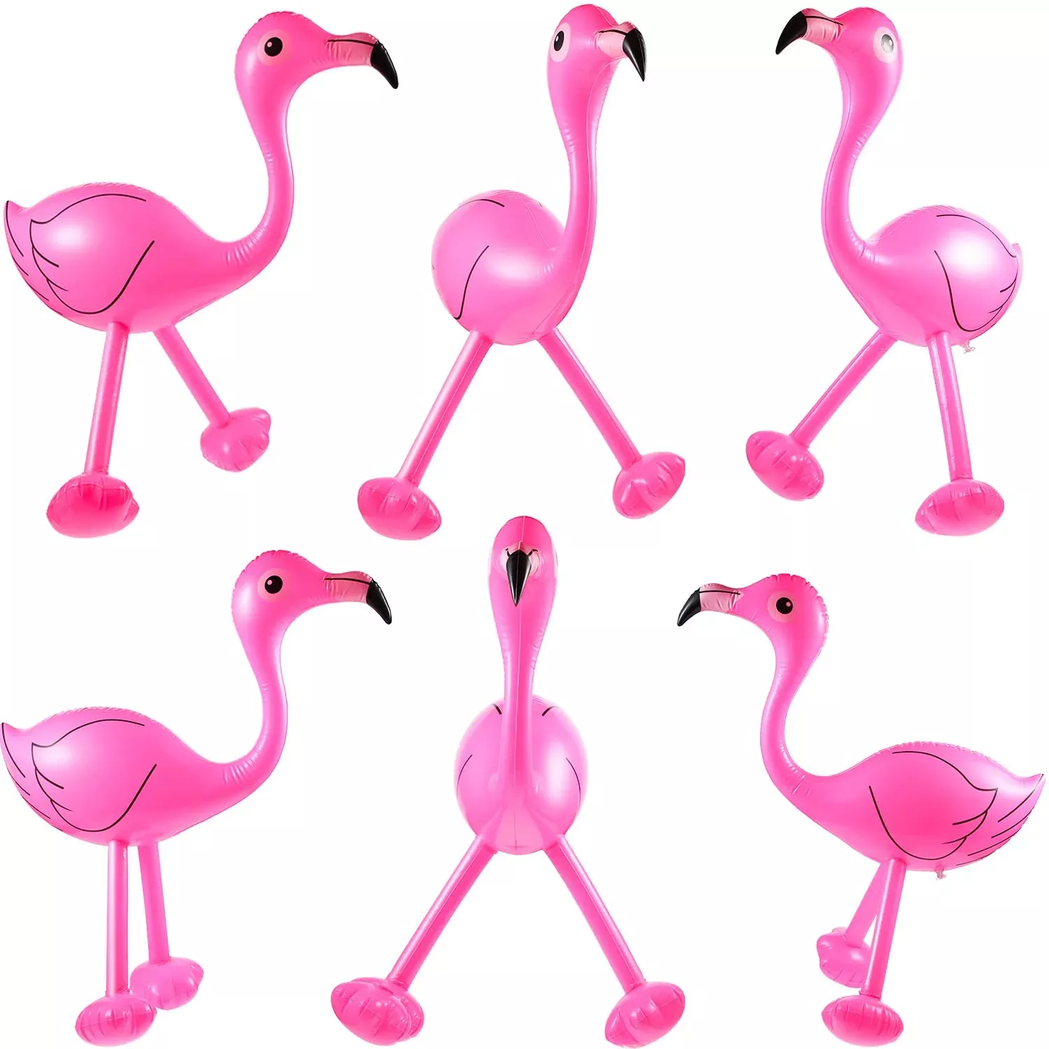 Yaomiao Inflatable Pink Flamingos for Parties, 21.6 inches, 6