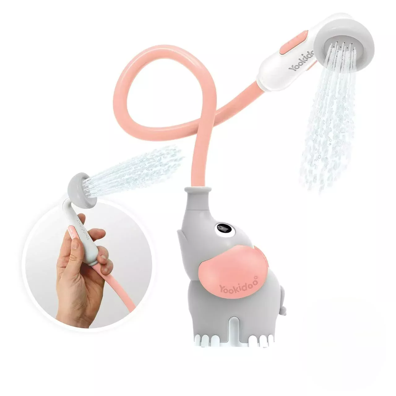 Yookidoo Baby Bath Shower Head Rinser for Newborns, Pink, Small