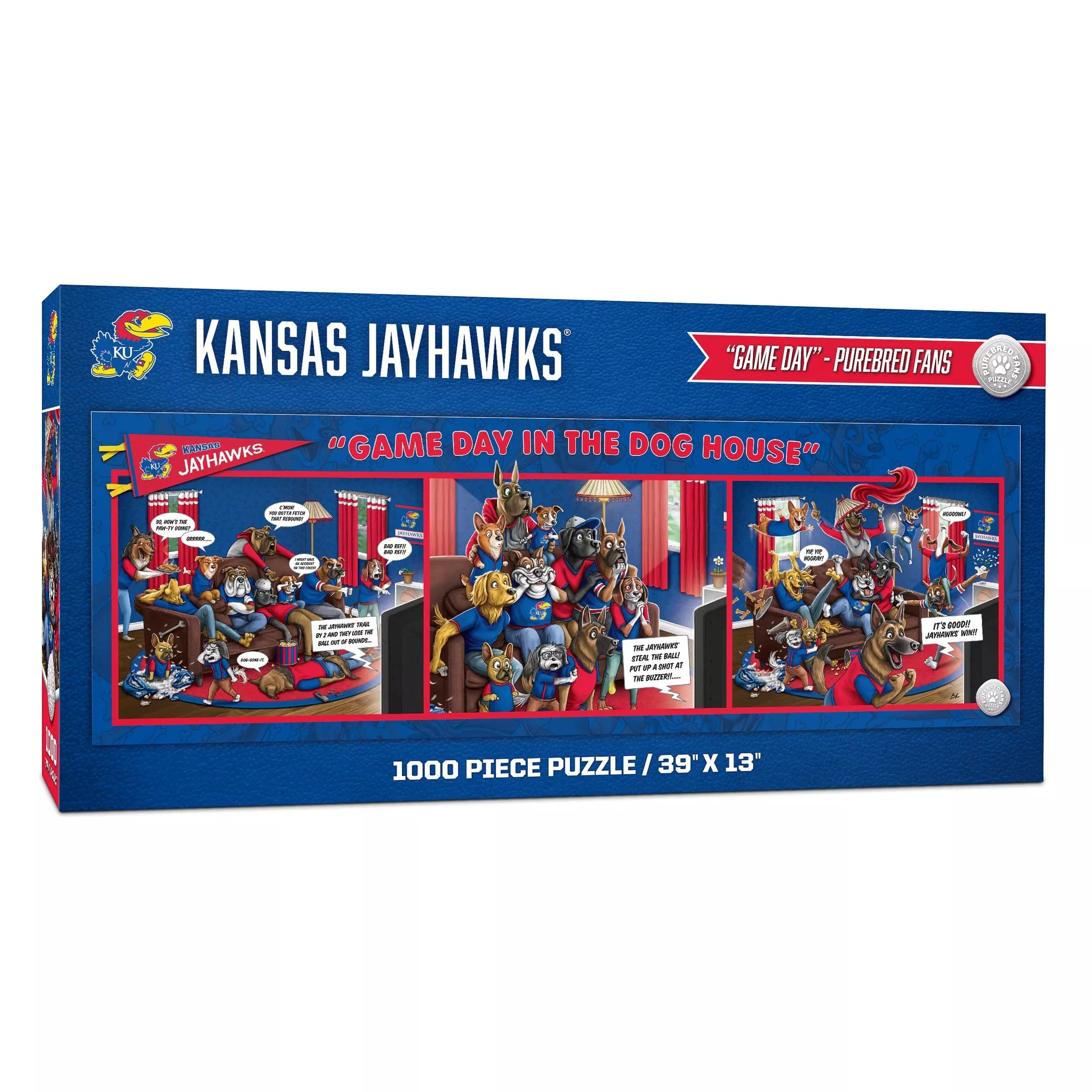 YouTheFan NCAA Kansas Jayhawks 1000pc Puzzle - Team Colors, Cardboard,
