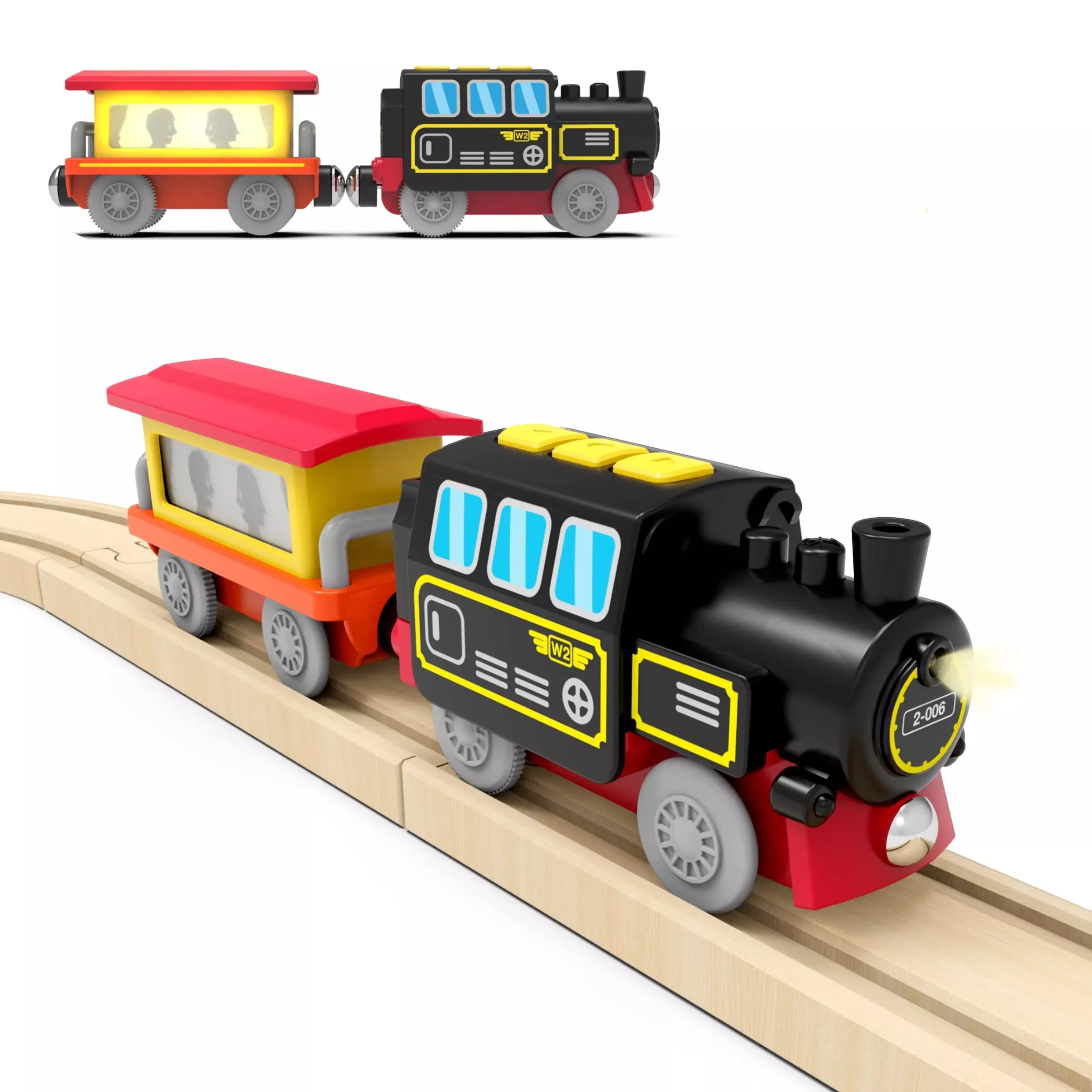 Z MAYABBO Electric Steam Train Set O Gauge Black & Red 2-Piece