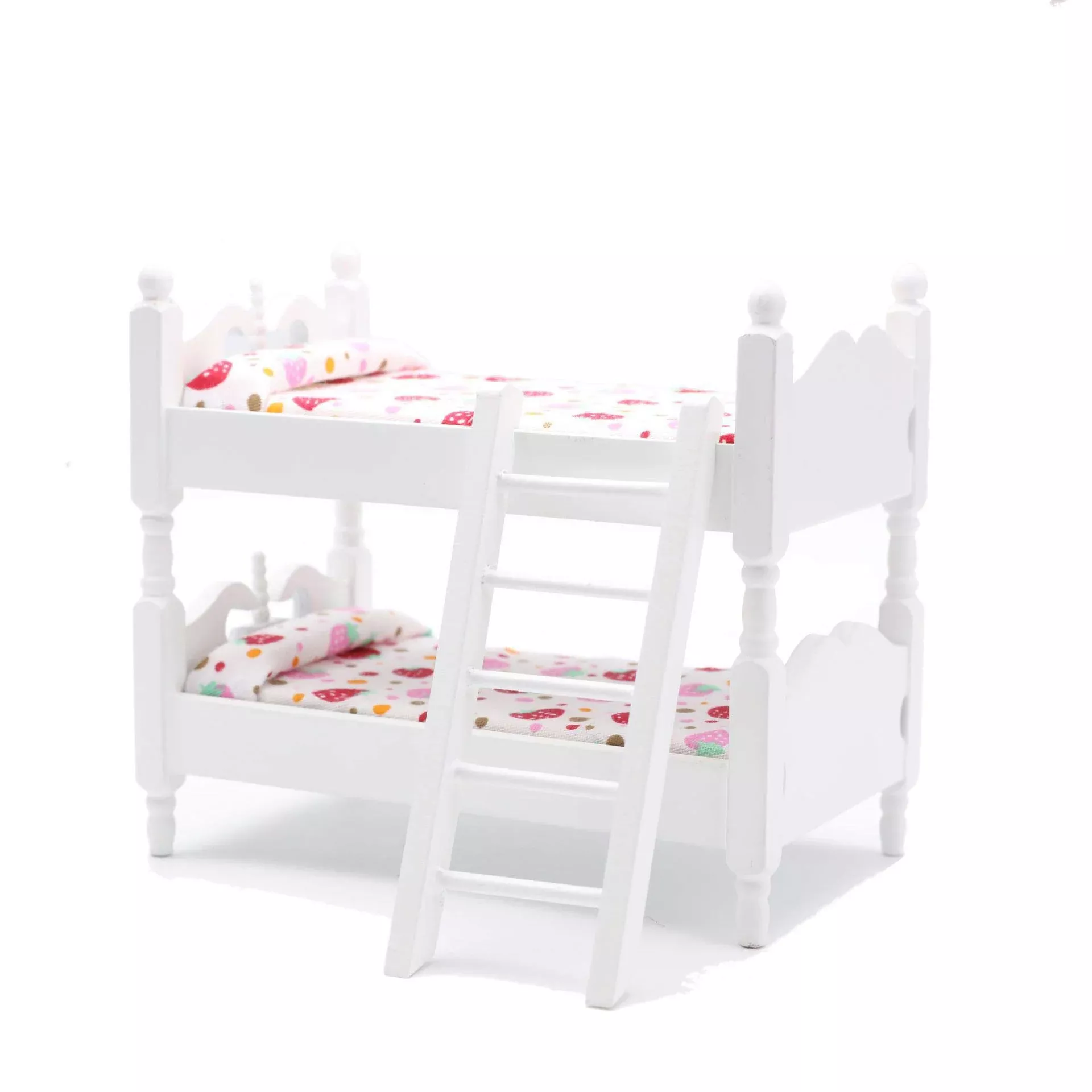 Z MAYABBO Wooden Baby Bunk Bed with Ladder - White - Small