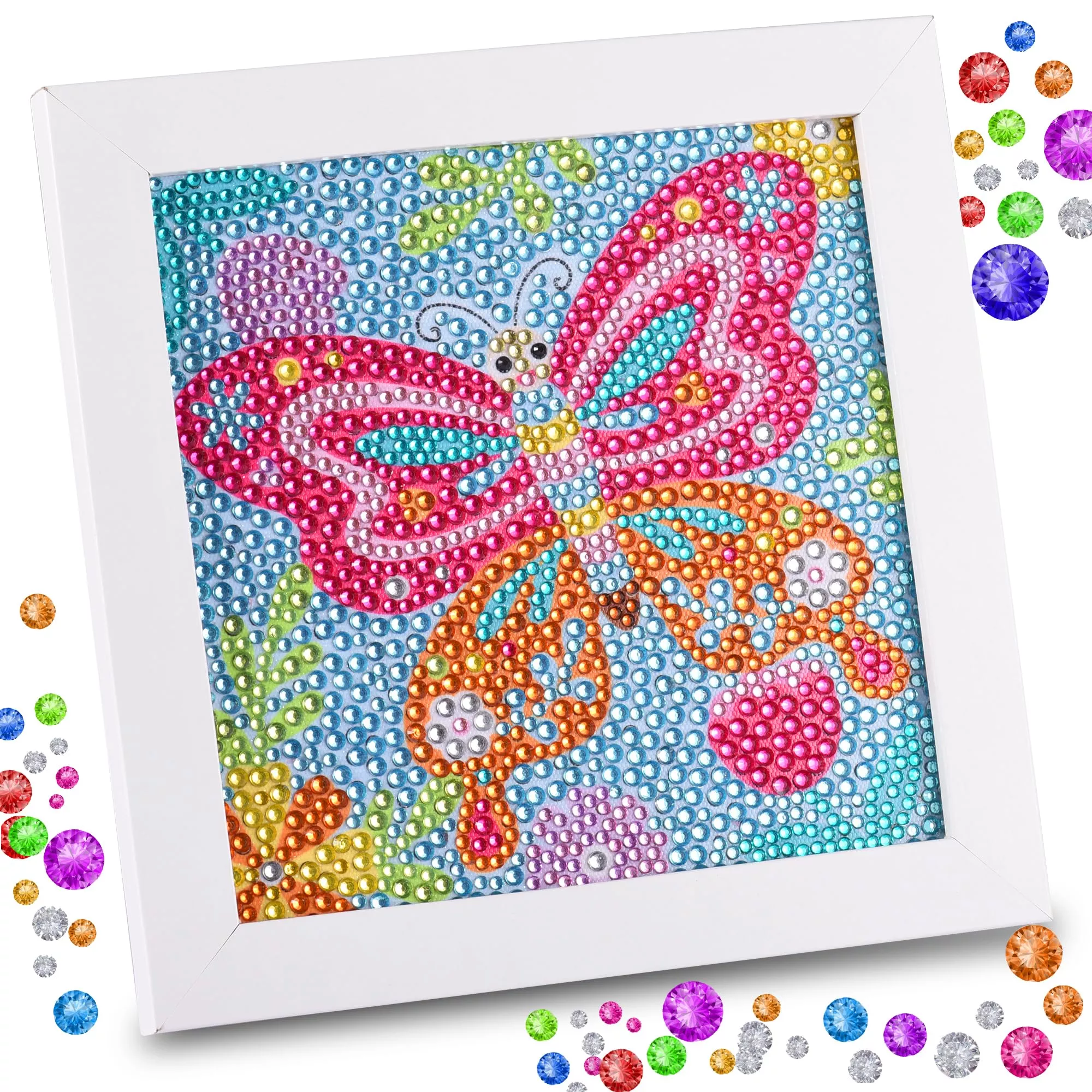 ZALIAFEI Butterfly Diamond Art Kit for Kids - Purple Butterfly