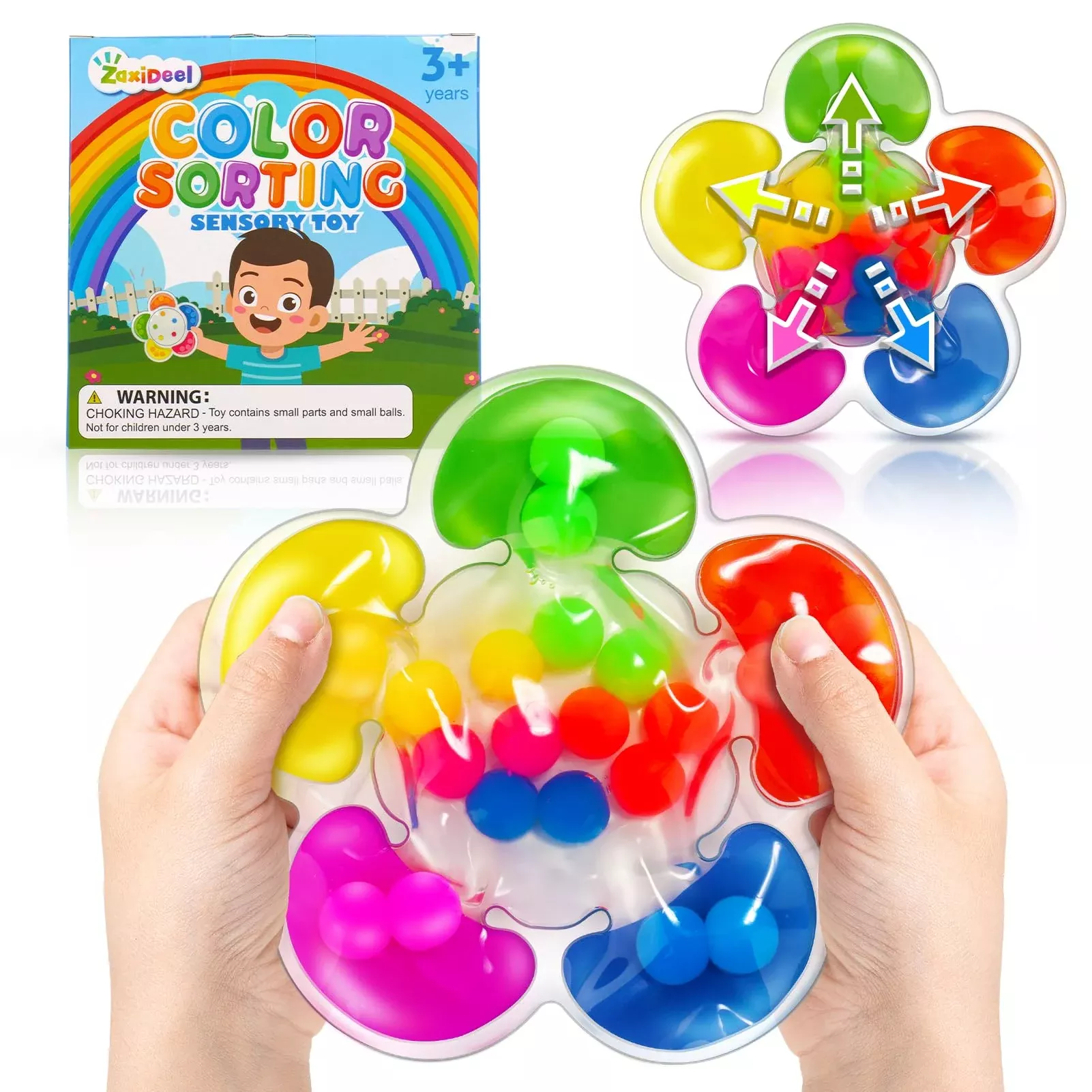 ZaxiDeel Color Sorting Toys for Preschoolers, Medium, Multi-Color