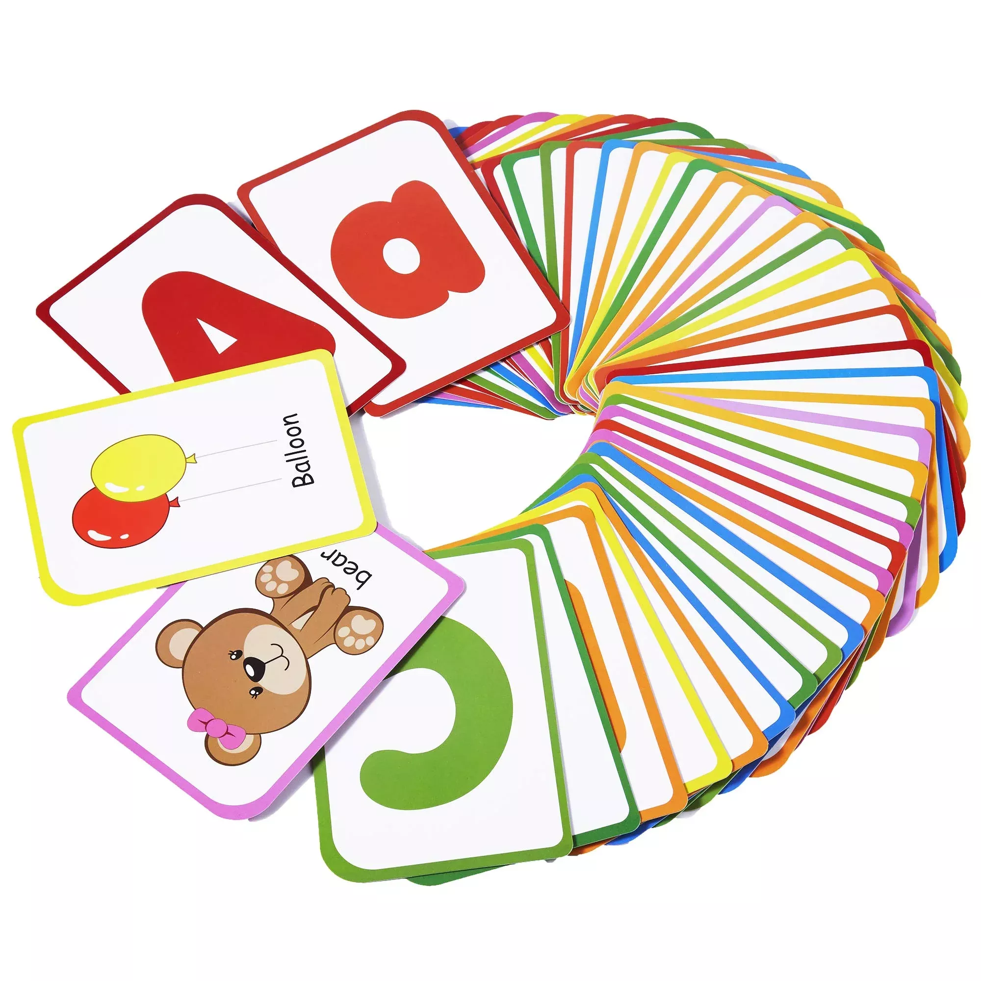 ZazzyKid Alphabet Flash Cards for Toddlers - 52 Double-Sided -