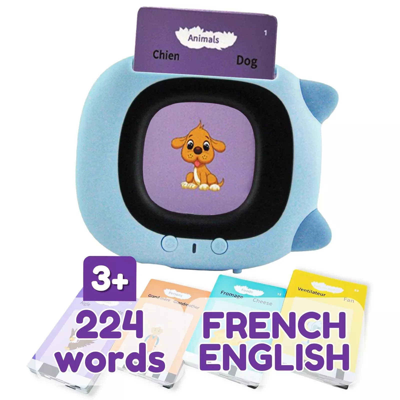 ZeenKind Bilingual Flash Cards - 224 Sight Words for Toddlers, Learn F
