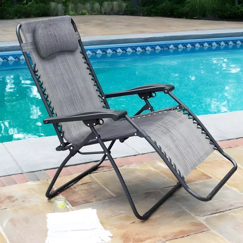 Zero Gravity Outdoor Portable Folding Lounge Chair for Adults Burgundy