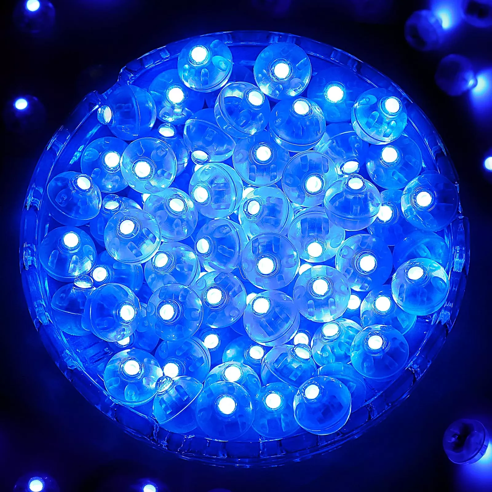 ZGWJ LED Balloon Lights, Blue, 100 Pcs, 2 x 1
