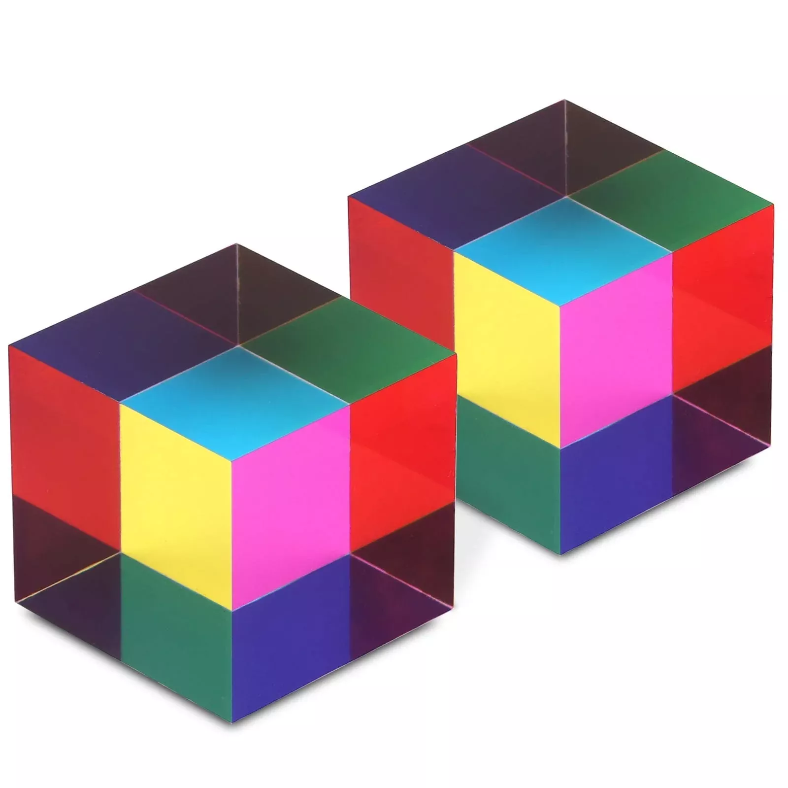 ZhuoChiMall CMY Color Cubes 40mm Translucent 2-Pack