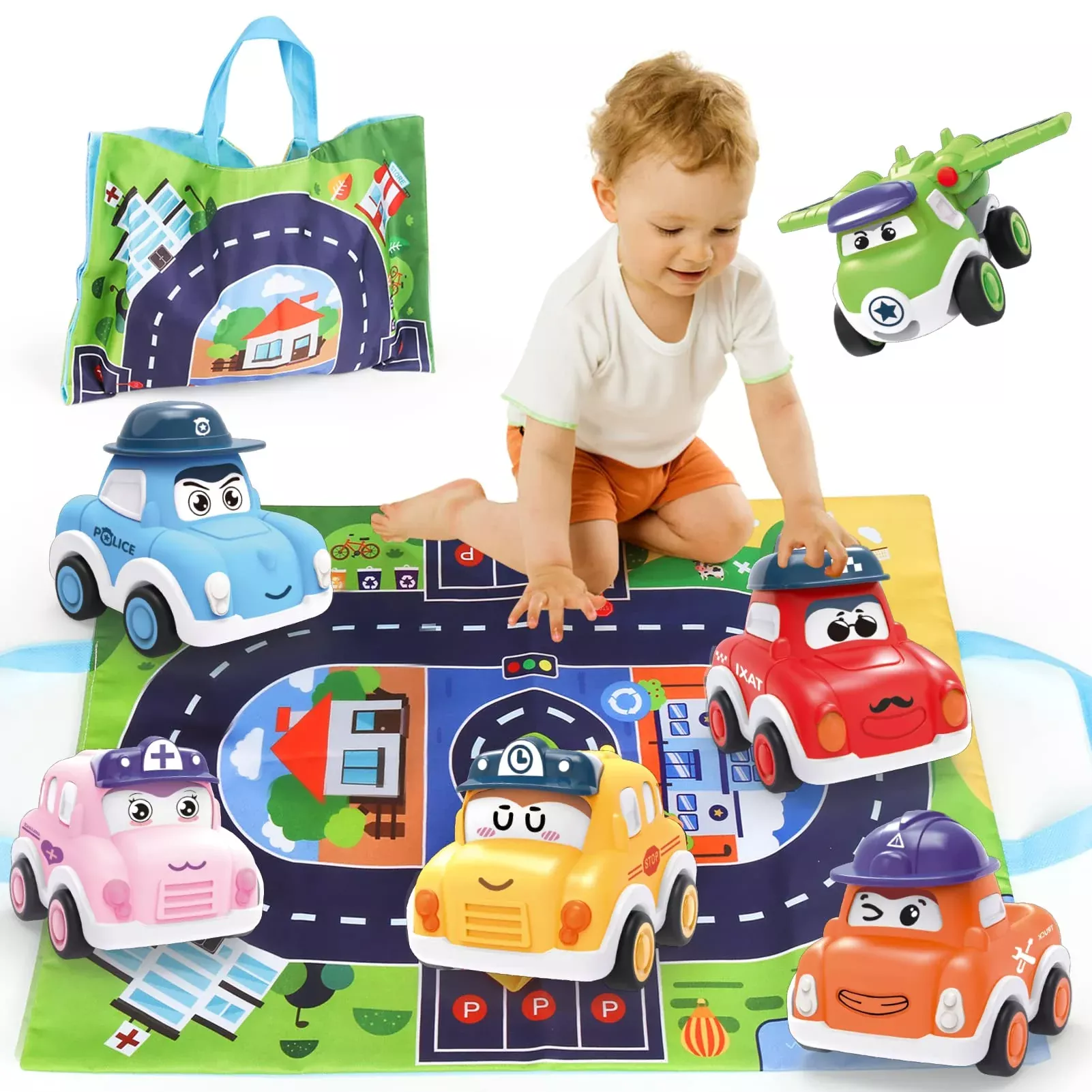 Zmzs Baby Cars For 1 Year Old Boy, Mini Pull Back Trucks For Toddler A