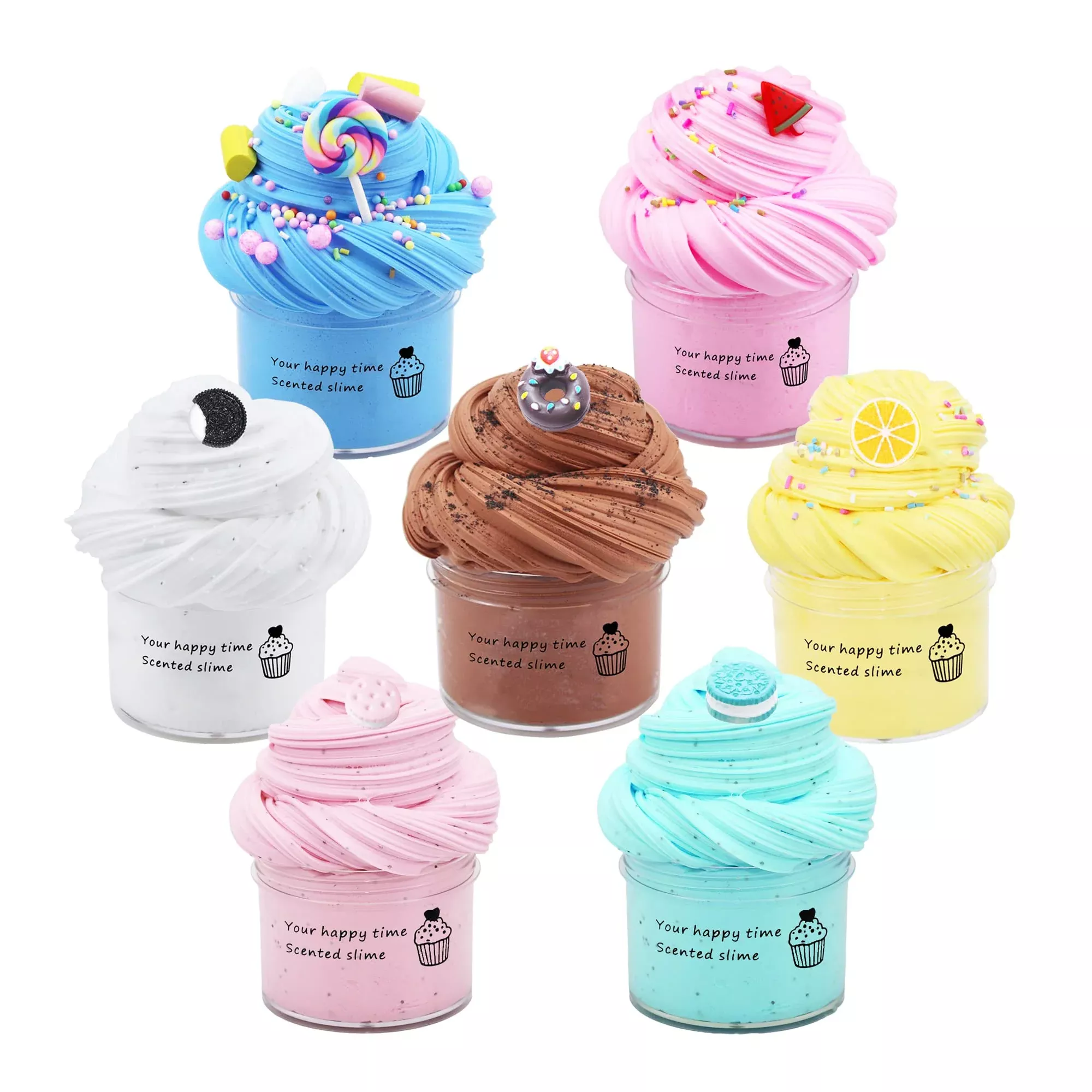 ZONEWAY Cake Butter Slime Kits 7 Pack Assorted Colors for Kids