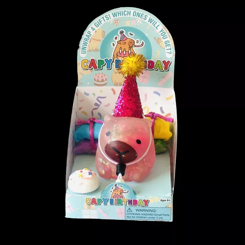 Zorbitz Capy Birthday Squishy with 4 Wrapped Surprise Gifts