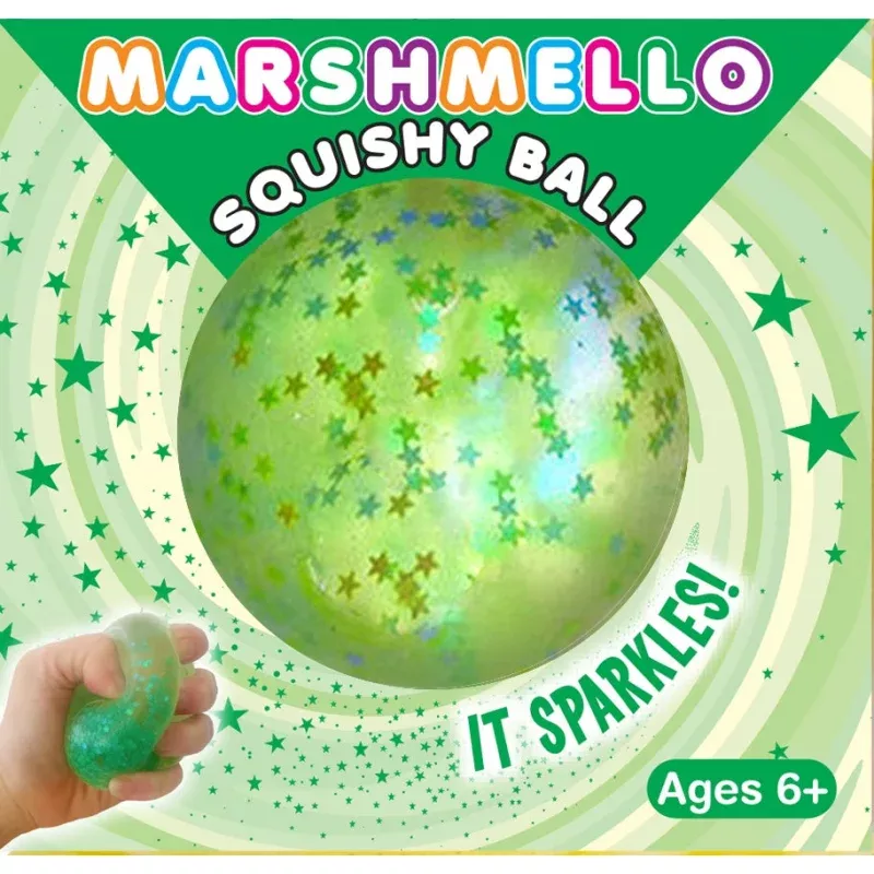 Zorbitz Marshmello Squishy Sparkle Ball (Colors May Vary)