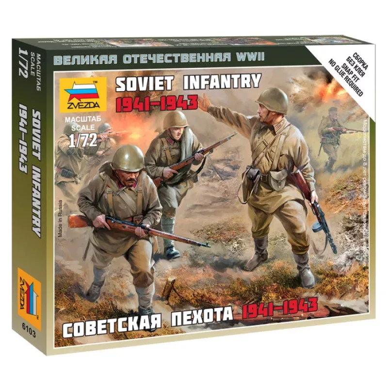 Zvezda 6103 1/72 WWII Soviet Infantry 1941-1943 Figures Model Kit