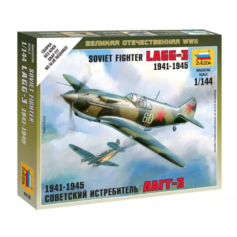 Zvezda 6118 1/144 Soviet Fighter LaGG-3 Model Aircraft Kit